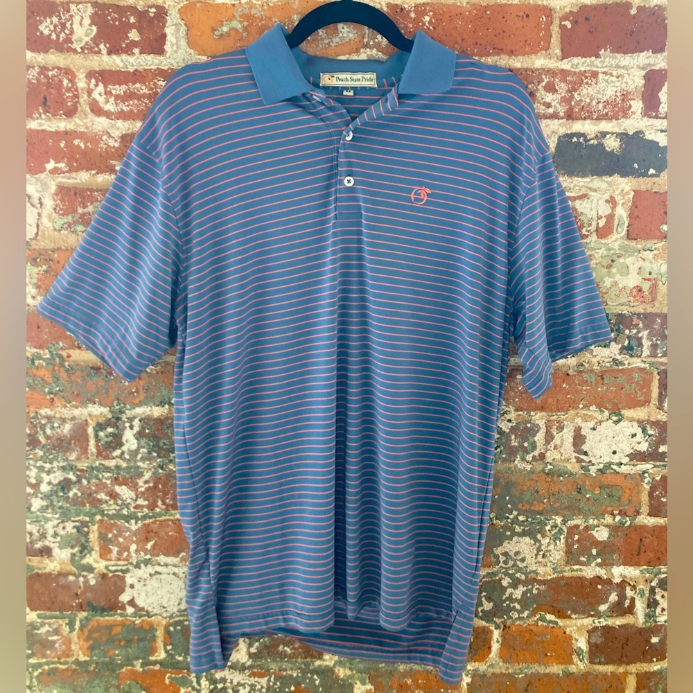 Peach State Pride - Men’s Striped Polo - Size Medium